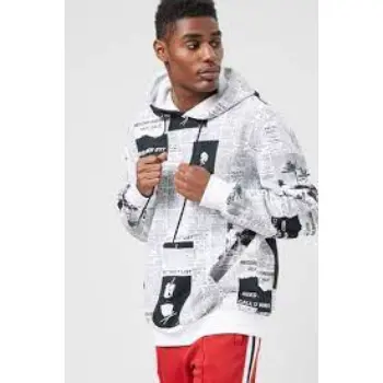 Shop Newspaper Print Hoodie for Men 